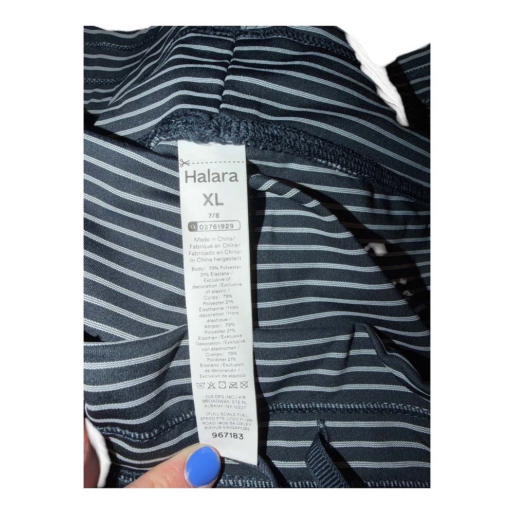 Halara Blue/White Striped Yoga Leggings, XL - Picture 8 of 11
